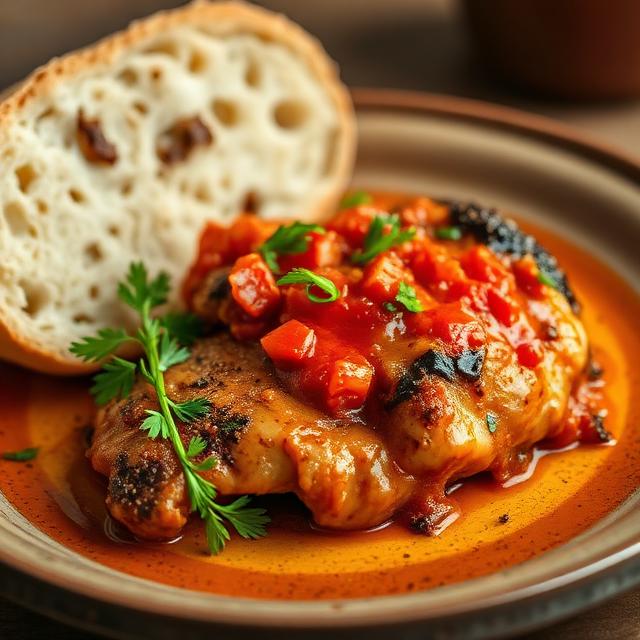 Pui picant cu focaccia